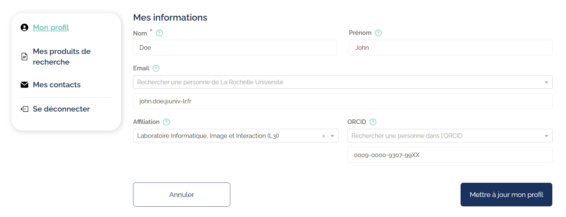mon profil